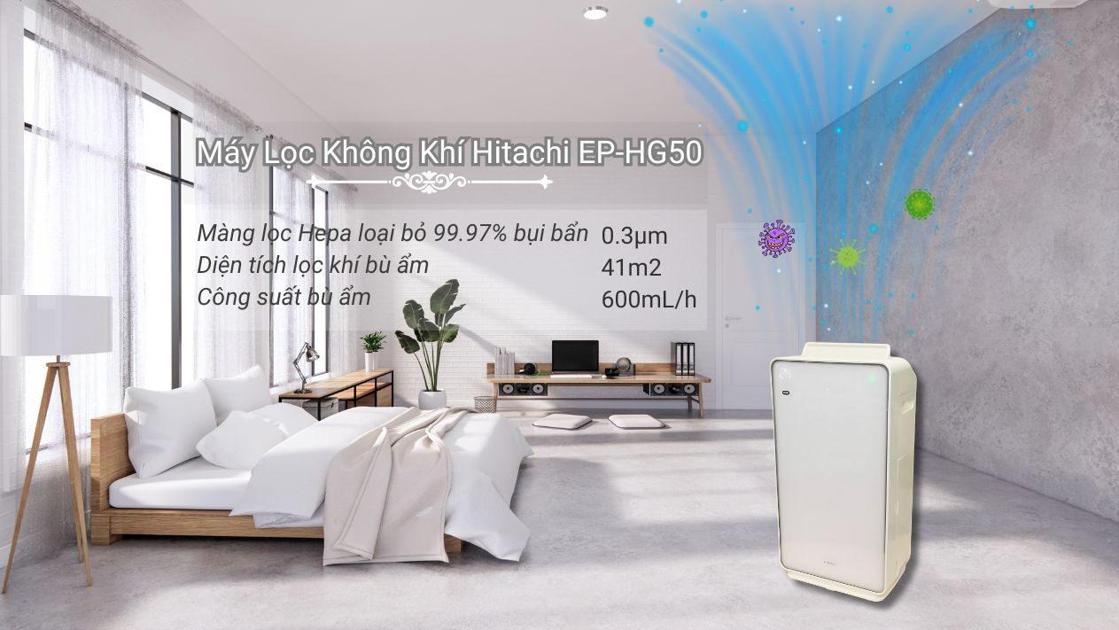 Máy lọc không khí Hitachi EP-HG50 | Đồ Nhật Nội Địa