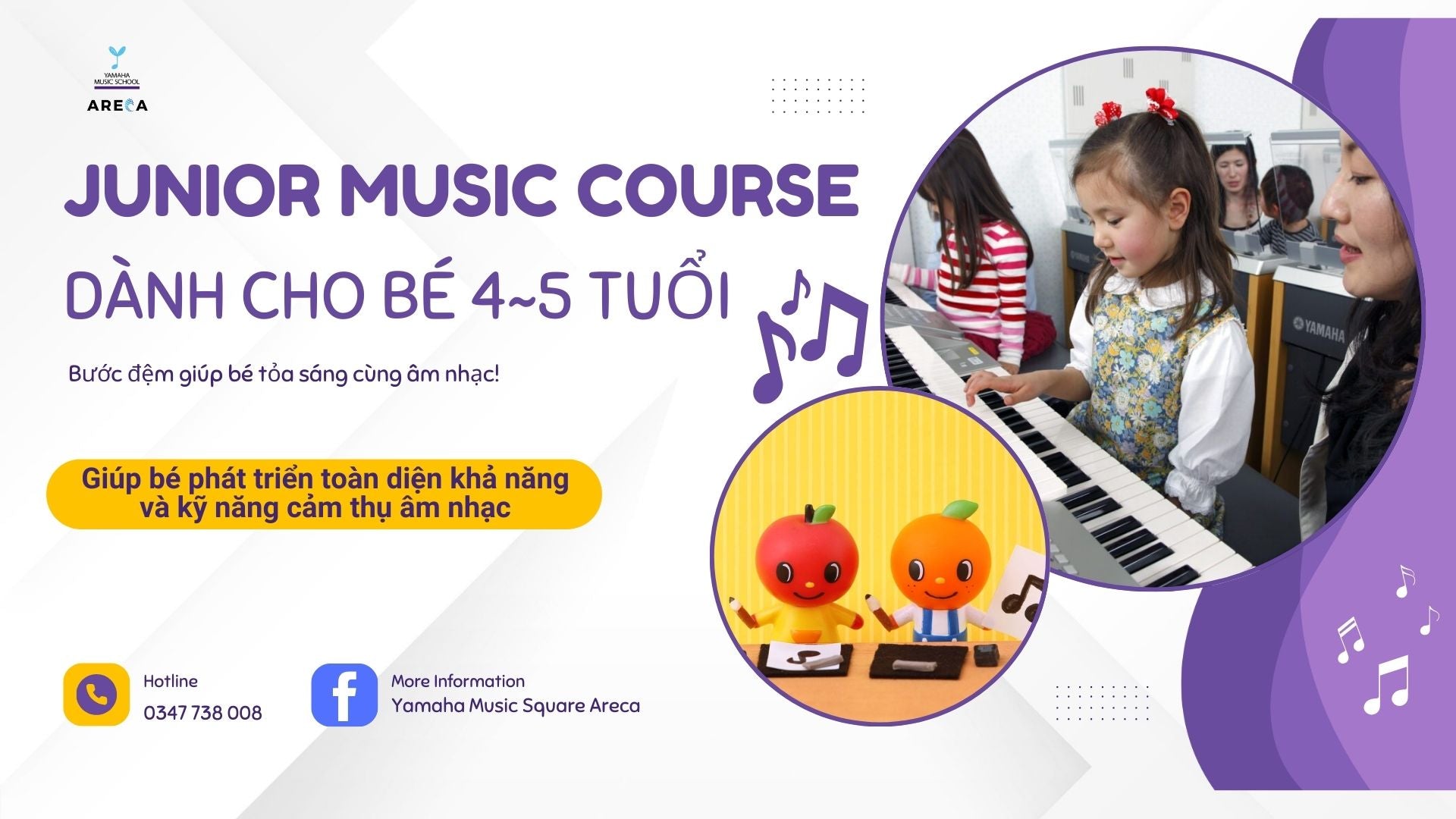 Khóa học Junior Music Course | Trường Âm Nhạc Yamaha Areca